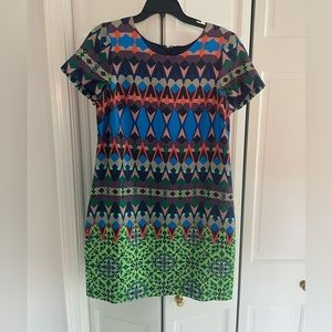 New with tags J. CREW Women’s Geometric Pattern 100% Silk dress Size 8